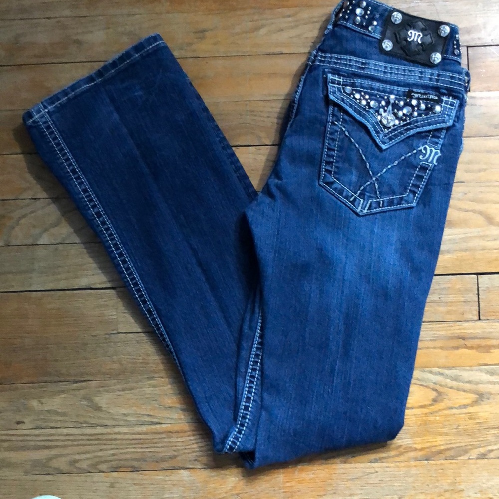 Miss Me Boot Cut Studded Jeans Size 28